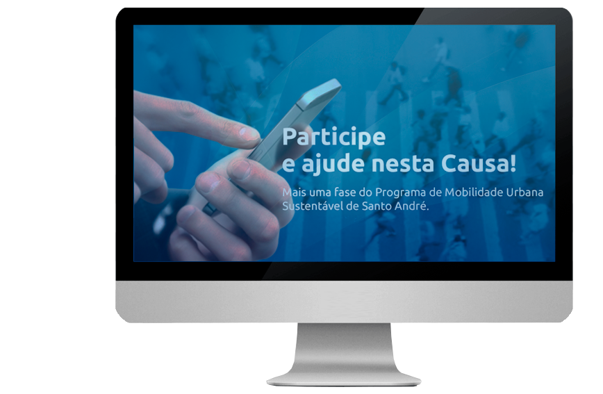 Formas de participar e ajudar a mobilidade segura e inclusiva de Santo André por meio do site no computador e no celular